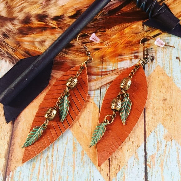 Jewelry - 🌻Boho earrings,gypsy earrings,leather earrings